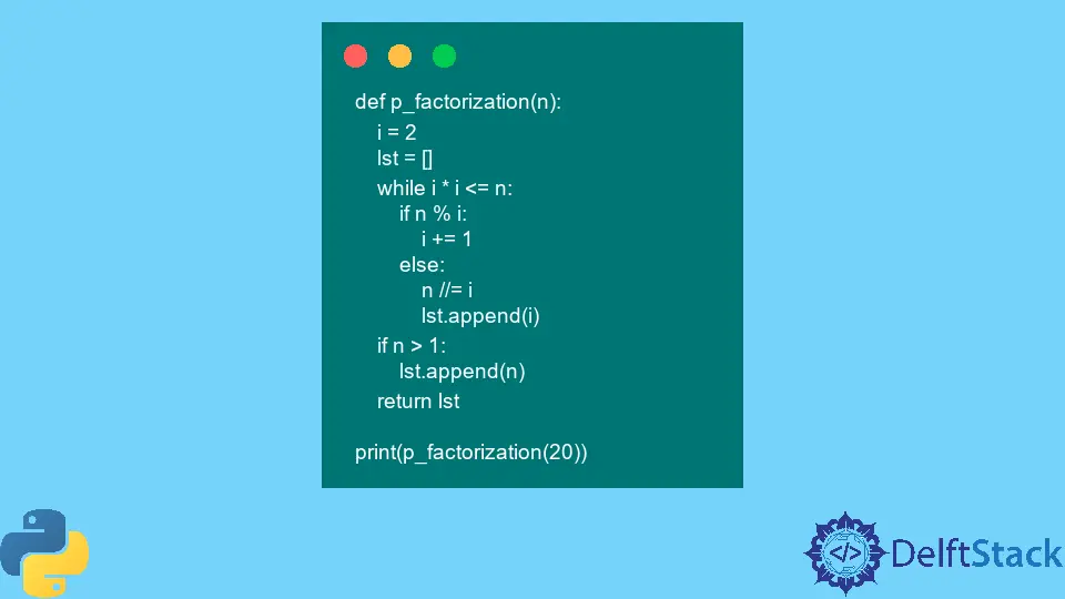 Encuentra factores primos en Python