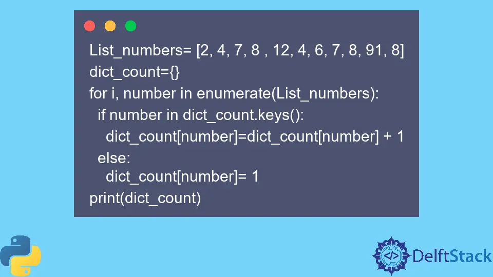 Obtenga las frecuencias de los elementos de la lista usando Python