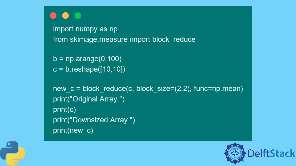 Matriz de reducción de resolución de Python