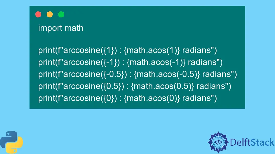 Python math.acos() Method