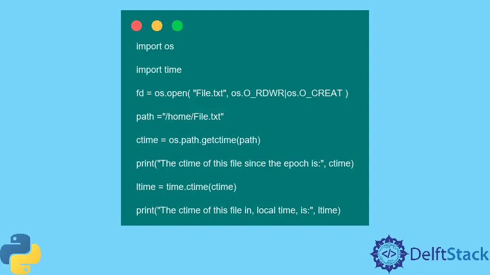 Python os.path.getctime() Method