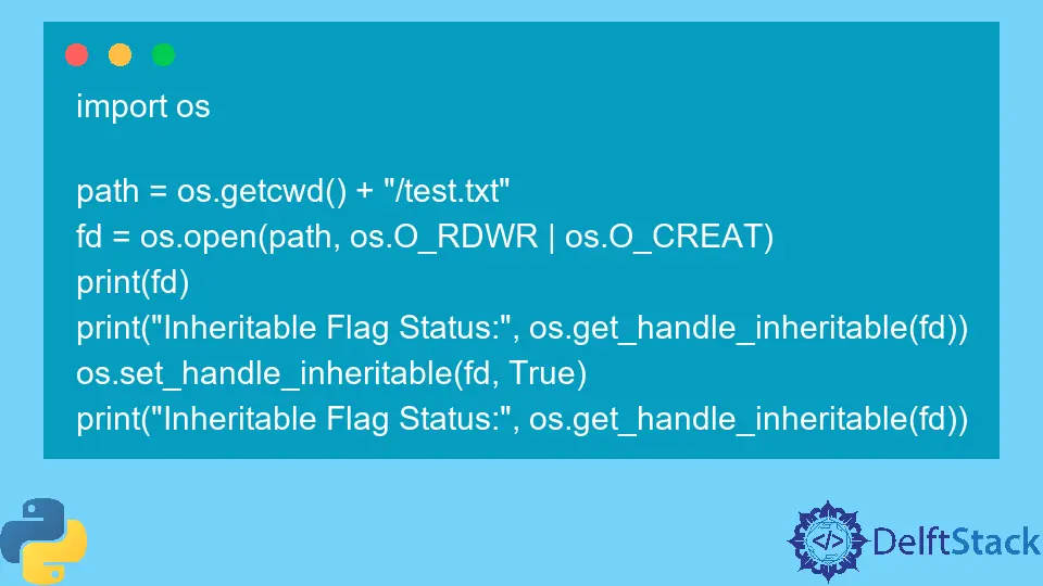 Python os.set_handle_inheritable() Method