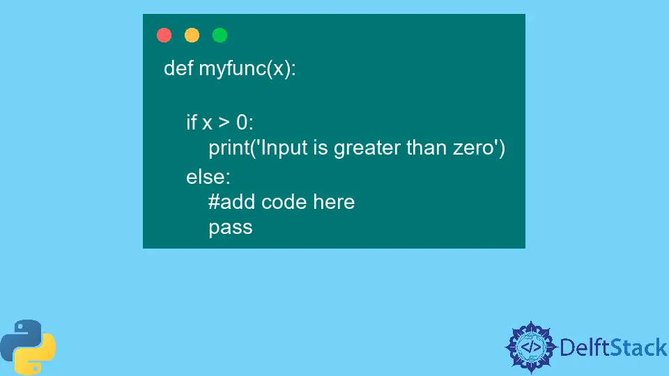 Use a instrução pass em Python