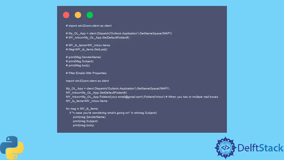 Python Leer correo electrónico de Outlook