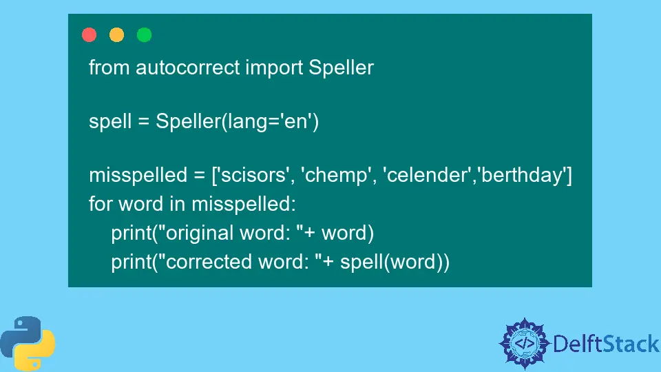 Correcteur orthographique en Python