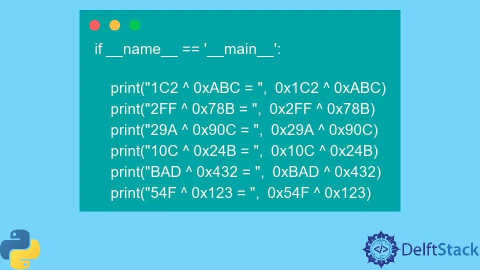 Bitwise XOR de números hexadecimales en Python