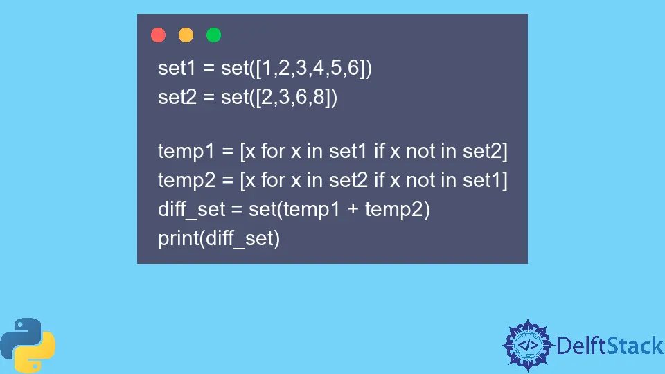 Obtener la diferencia de conjuntos en Python