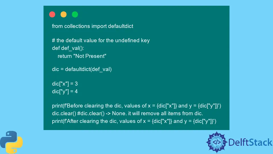 Uso de defaultdict en Python