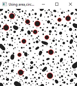 blob using area and circularity