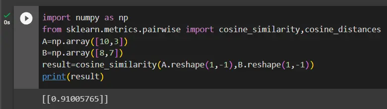 cosine similarity python using sklearn library