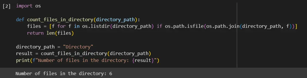 count the number of files in a directory in python - output 2