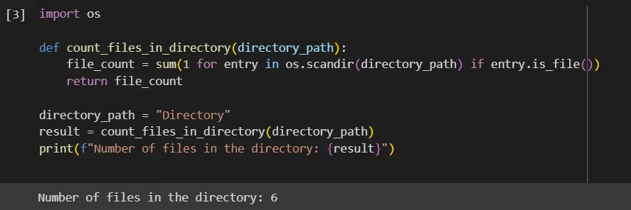 count the number of files in a directory in python - output 3