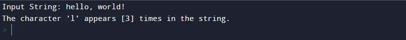 count the occurences of a character in a string in python - output 2