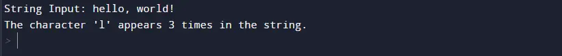 count the occurences of a character in a string in python - output 4