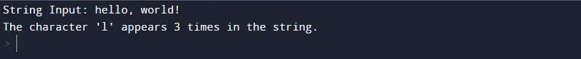 count the occurences of a character in a string in python - output 5