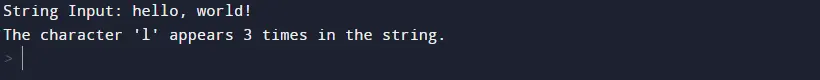 count the occurences of a character in a string in python - output 6