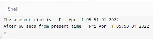 ctime function in python first example