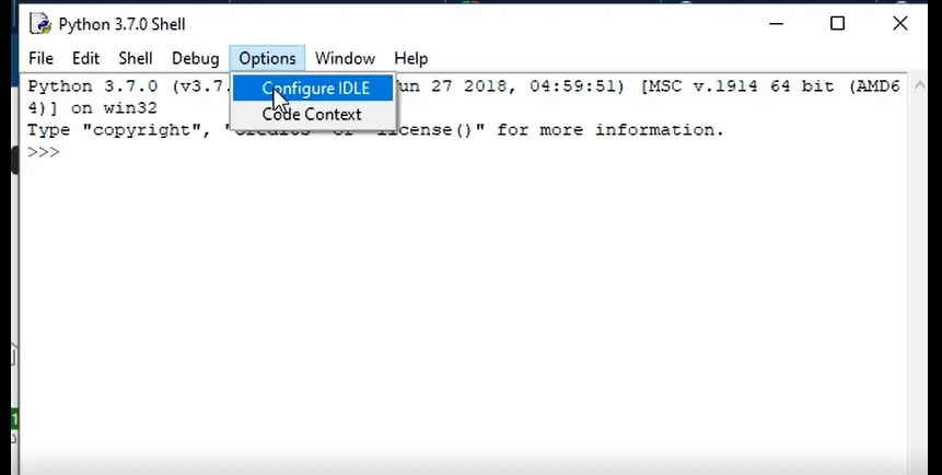 Configuring Python IDLE