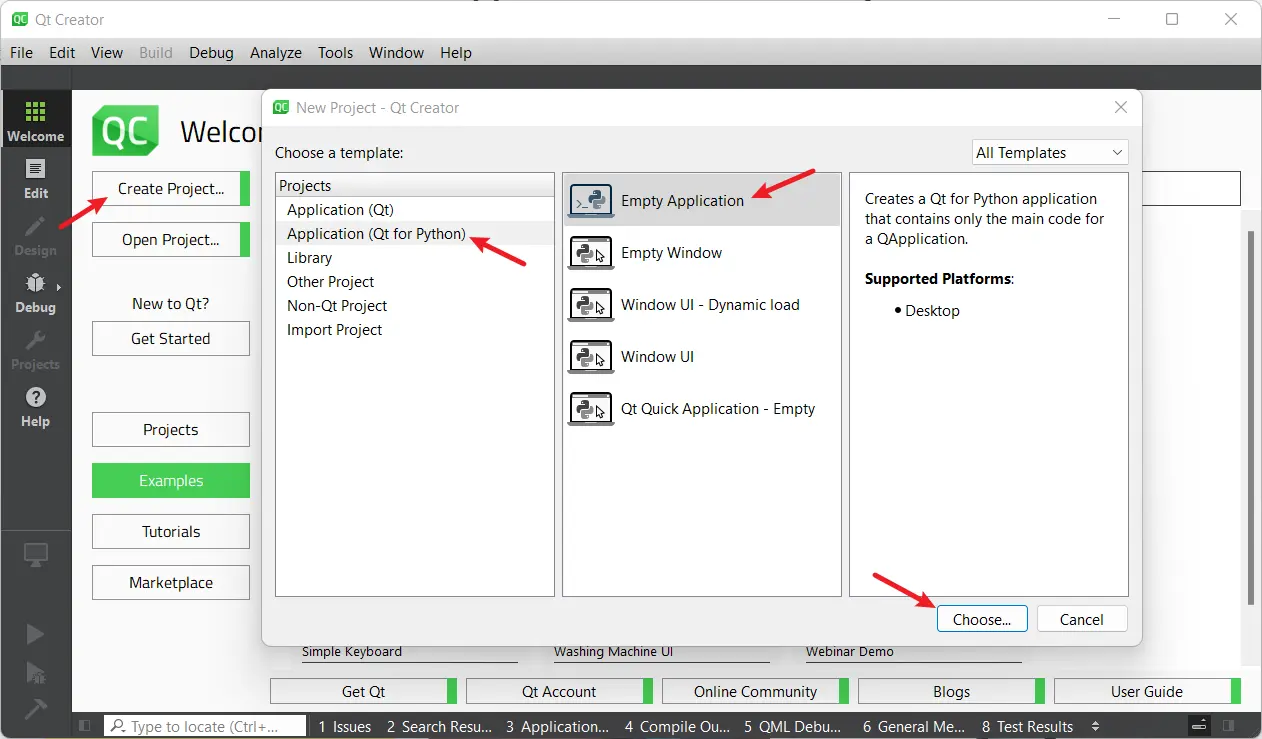 develop python application in qt creator