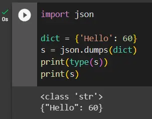 dict to string in python using json