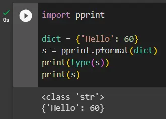 dict to string in python using pprint