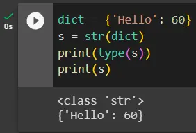 dict to string in python using str