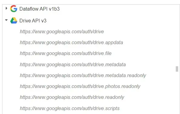 Buscando Drive api v3