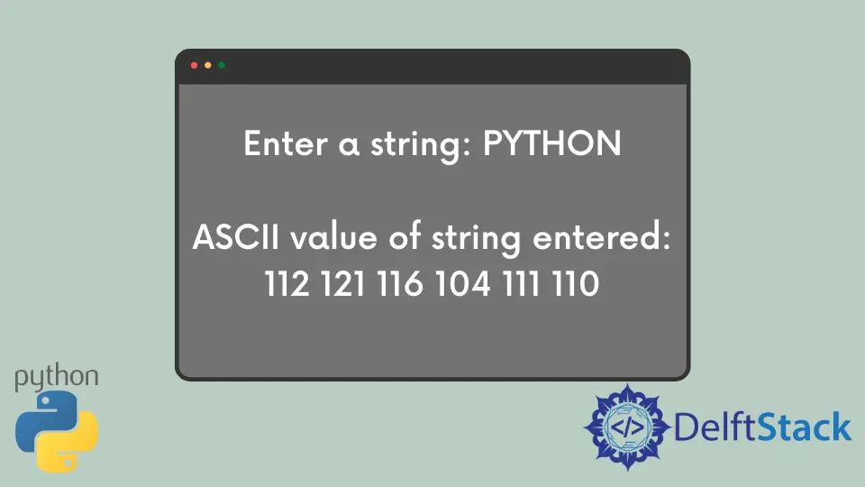 Converti stringa in valore ASCII in Python