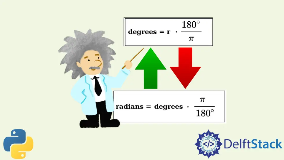 Convertir les radians en degrés et vice-versa en Python