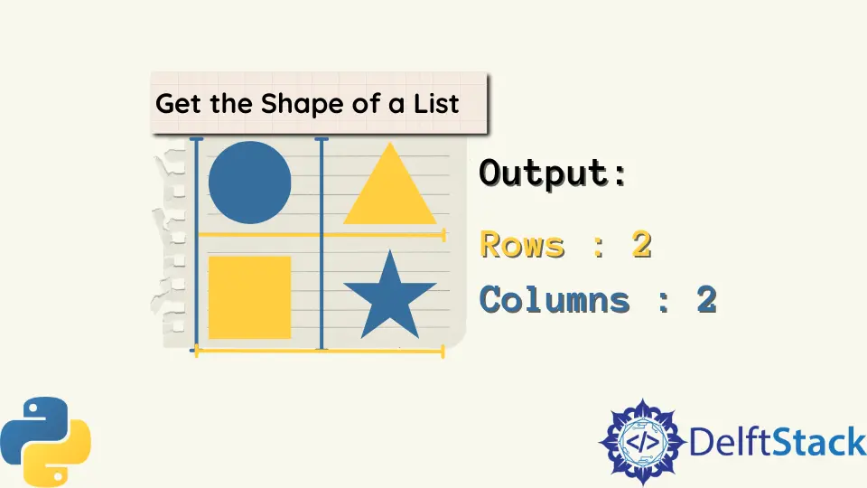 Erhalten Sie die Form einer Liste in Python