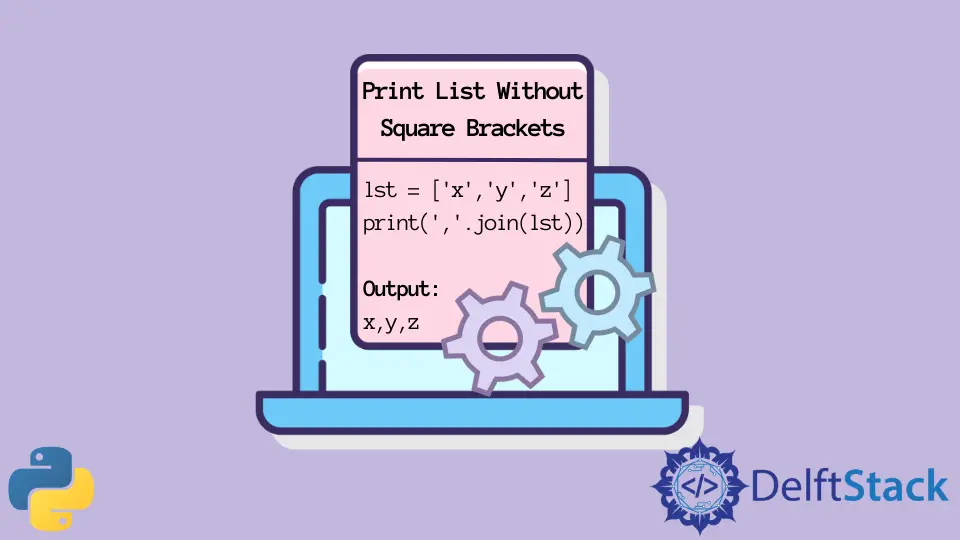 Stampa lista senza parentesi quadre in Python