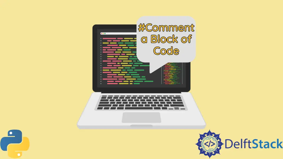 Comente um bloco de código em Python