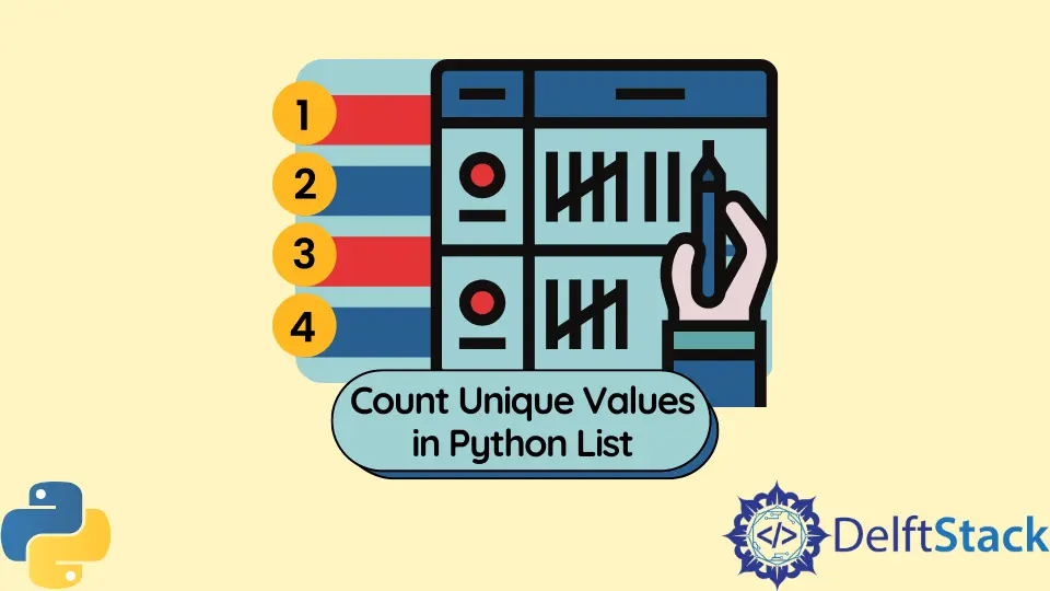 Contar valores únicos na lista Python