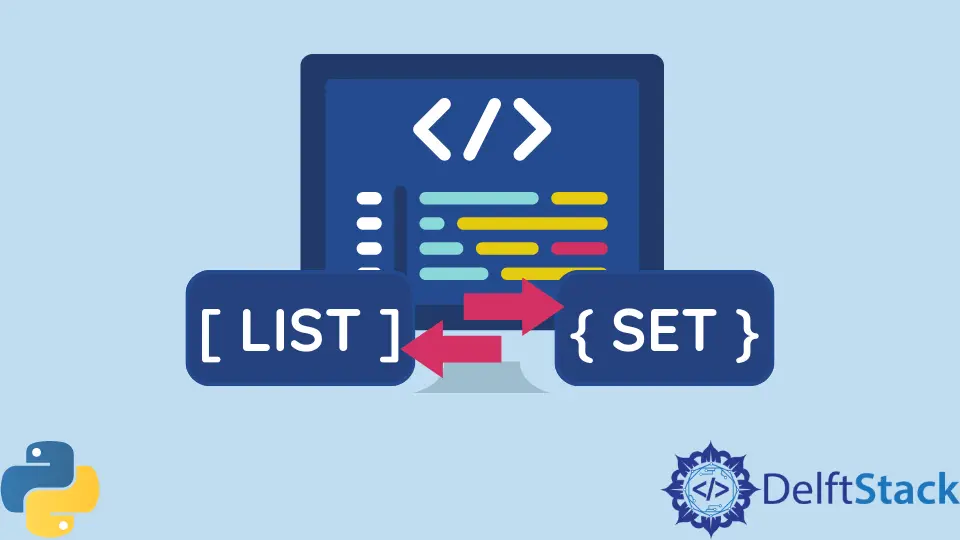 Convertir la liste en ensemble en Python
