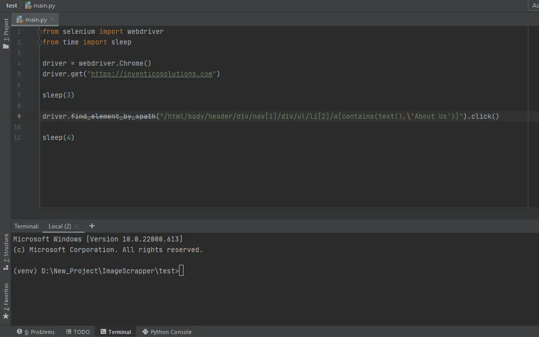 find element by text in selenium python example