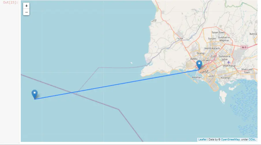 Python Folium Add Line Between Locations