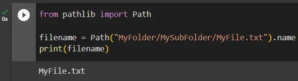 get filename from path in python using pathlib