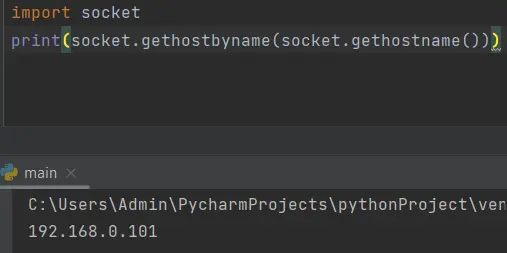 get ip address python using socket