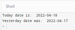 Holen Sie sich das gestrige Datum in Python mit dem timedelta-Modul