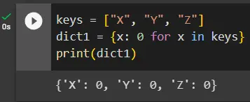 initialize a dictionary python using dictionary comprehension