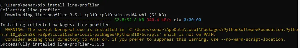 Line-Profiler installieren