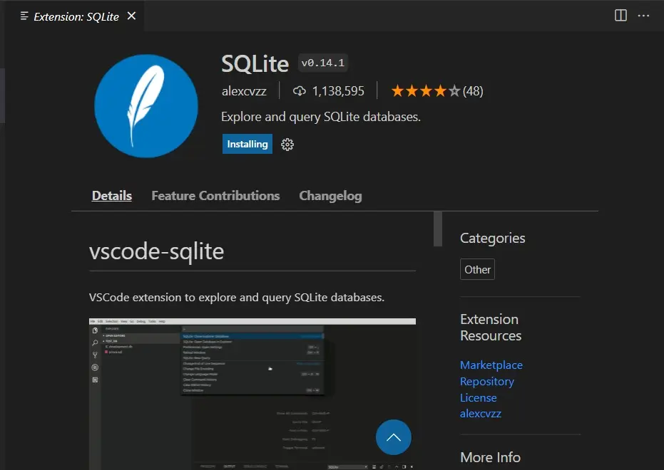 Installation de SQLite