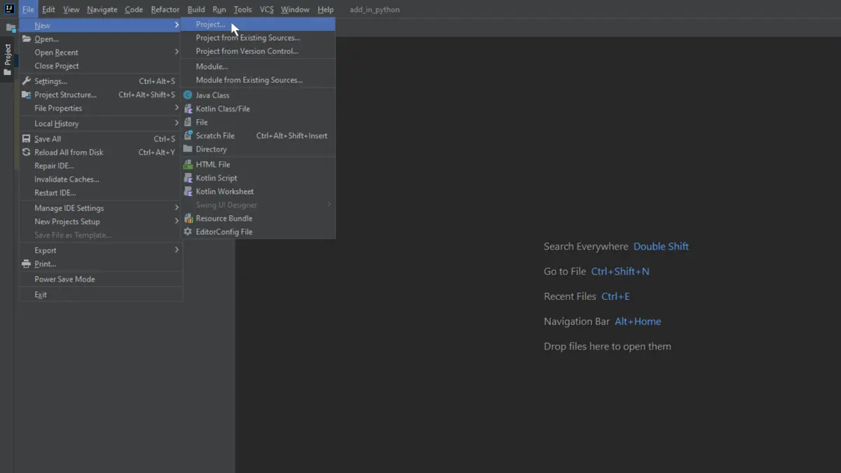 intellij new project