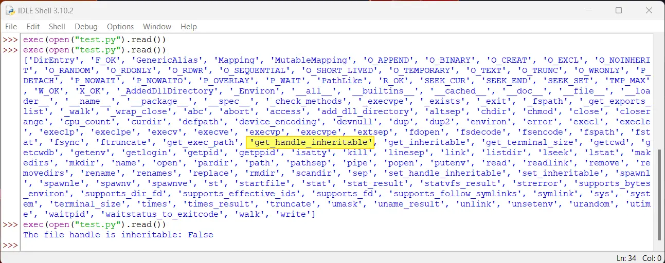 os.get_handle_inheritable method inside os module