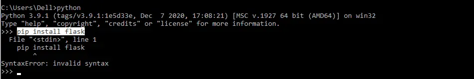 Pip Install - Syntax Error