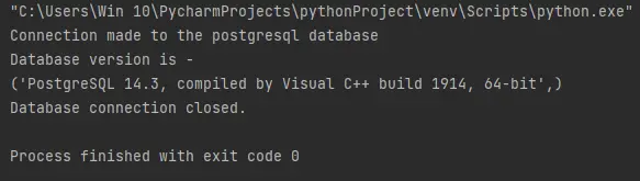 Python を使用して PostgreSQL データベースに接続