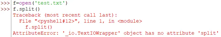 python attribute error has no attribute split