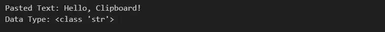 Copy Text to Clipboard in Python - Output 1