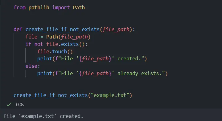 python create file if not exists - output 2