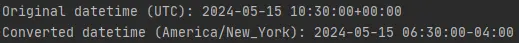 python datetime.astimezone output 3